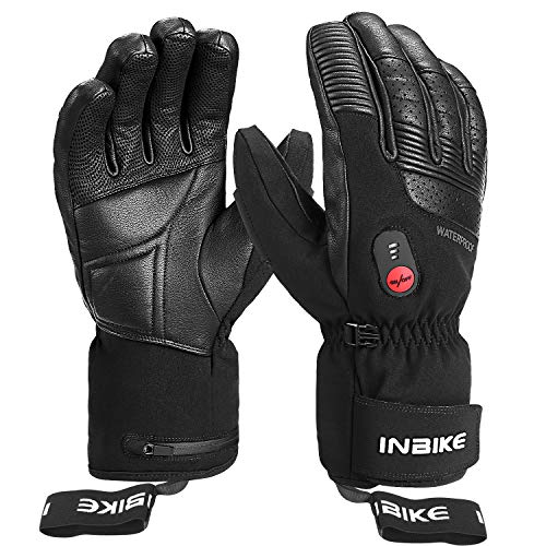 INBIKE Guantes Calefactables Moto Invierno con 3M Thinsulate Membrana TPU Impermeable, Guantes Calefactables Bicicleta con 3 Niveles De Calentamiento Se Calientan En 30 Segundos hasta 2-5 Horas(S)