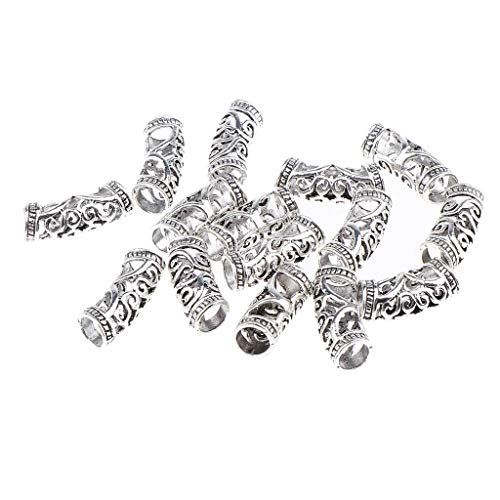 Inzopo 15 unids/lote Dread Lock granos anillos para el pelo ajustable trenzado clip - plata, como se describe