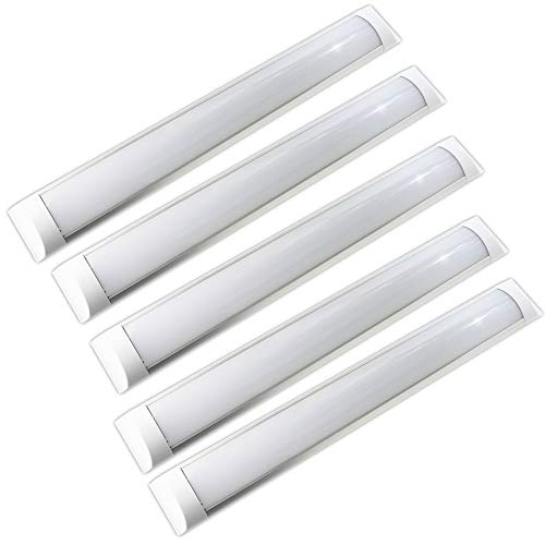 JANDEI - 5X Regleta LED, 36W 120cm, Luz Blanca Fría 6000K, Protección IP20 Para Interior, Equivalente A 2 Tubos Fluorescentes 3600 Lúmenes [Clase de eficiencia energética A+]