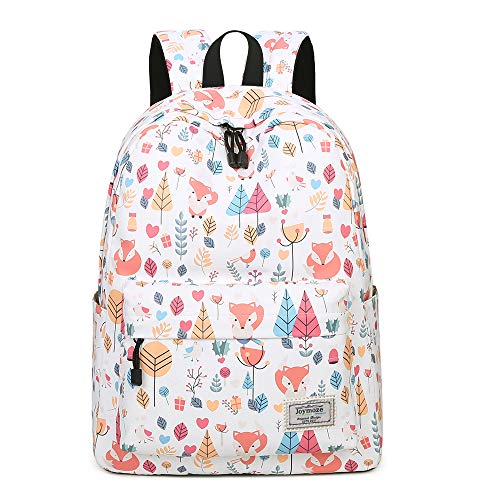 Joymoze Mochila de Estudiante y Ocio Impermeable - Cartera Escolar para Niñas con Lindo Estampado Zorro 841