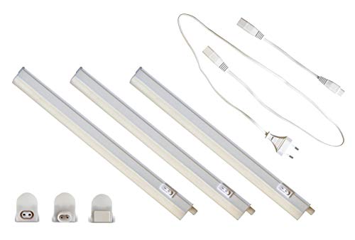 Juego de 3 lámparas LED para muebles (57 cm, 8000 lm, luz blanca neutra, 3 unidades de 8 W (60 cm)