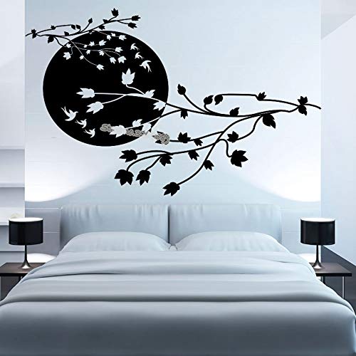 JXFM 214x134cm DIY tamaño y Color Personalizados Brisa Nocturna y Espalda pájaro calcomanía de Pared Arte pájaro Volador Luna Papel Tapiz decoración del hogar Sala de Estar póster de Vinilo Mural