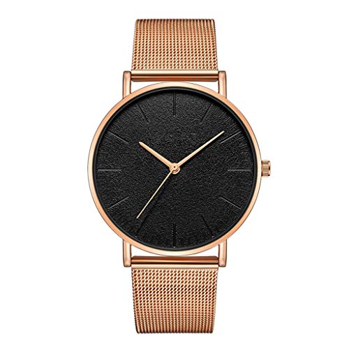 JZDH Relojes para Mujer Lady Women Watch Malla Banda de Malla Acero Inoxidable Dial Cuarzo Dama de Cuarzo Reloj de Pulsera Minimalista Relojes Decorativos Casuales para Niñas Damas (Color : D)