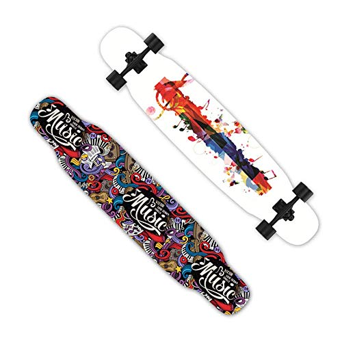 Kaikai Skateboard Longboard, Tablero de Baile para Principiantes, Tablero Profesional, Scooter de Cuatro Ruedas con Doble volada, ER Boys and Girls (Color : Multicolour, Size : 117.5X23.5X14cm)