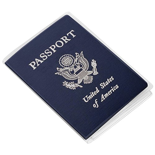 Kesote Claro Transparente Viajar Pasaporte Funda Cubierta de Plástico, Paquete de 5