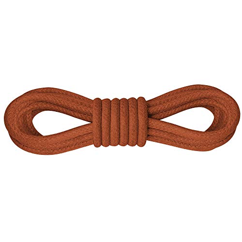 Kilter Cordones Finos Redondos de Algodón 100% para Zapatos Oxford, Zapatos Casuales y de Moda - ø 2.5 mm - Lunghezze 60-150 cm - Naranja Quemada - 120cm (2 pares)