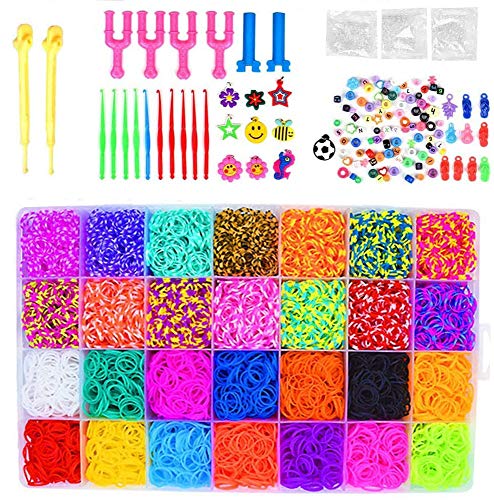 kit para hacer pulseras, YTTX 6800 Bandas de Goma DIY Cintas de Telar Kit de Pulseras con Bandas de Telar Pulsera Collar Herramienta de Tejer para Niños Juguete