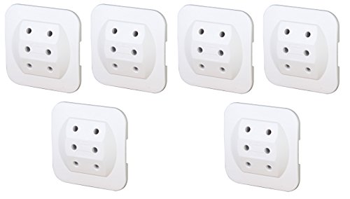 Kopp 174902005 - Adaptador de 3 enchufes extraplano (6 unidades), color blanco