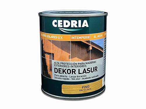 Lasur protector madera exterior al agua Cedria Dekor Lasur 4 litros (Pino)