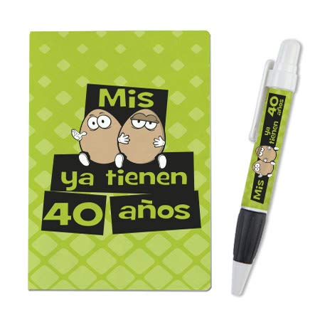 Libreta A-6 + Boli"Mis huevos ya tienen 40 años" mundohuevo