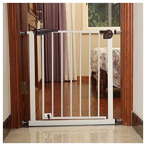 LICHUN Barrera De Seguridad Escalera Puerta for Niños Perros Interruptor De Dos Vías, Rebote Automático Reiniciar Proteccion, H 76CM (Color : H 76CM, Size : W 120-127CM)