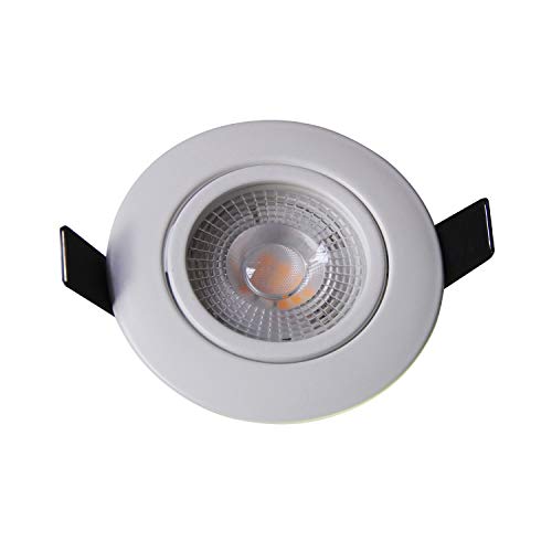 LIGHTEU®, luz de techo LED 230V 7W 600LM Luces empotradas LED atenuación gradual (¡No se necesita atenuador! ¡No se necesita transformador!) Foco de techo LED blanco cálido de 3000K 6x blanco
