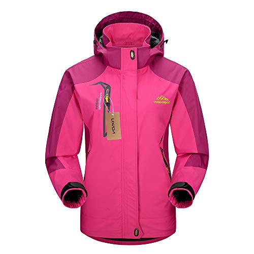 Lixada Chaqueta Soft Shell Hombres/Mujeres Cortaviento Impermeable con Capucha Desmontable para Running Escalada Senderismo Ciclismo