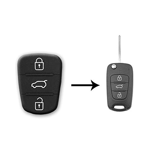 Llave de mando para coche con 3 botones de goma. Hyundai I20 I30 y Kia Sorento Picanto