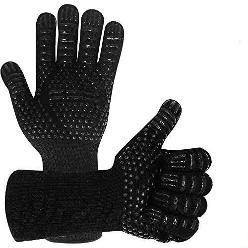 Love begans Guantes Barbacoa, 1472 ℉ Resistentes al Calor Antideslizante Silicona Guantes de Cocina, Guantes para Horno para Parrilla, Hornear, Cocinar - 1 Par