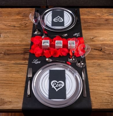 LOVERSpack Romantic Pack Angus - con Este Pack romántico podrás Decorar tu Mesa y sorprender a tu Pareja con una Cena romántica en casa o en un Hotel. ¡Regala Momentos Especiales!