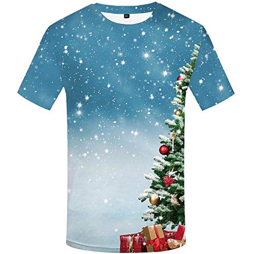 Luotears Camisa 3DT Árbol de la Personalidad de los Hombres Copo de Nieve Estampado Hay Varias Opciones Patrón Ocio Deportes @ XL_Hongrui