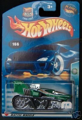 Mattel Hot Wheels 2003 1:64 Escala Verde Alt Terrain Treadator Die Cast Car #166