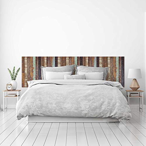 MEGADECOR Cabecero Cama PVC Decorativo Económico Textura de Tablas Distintos Colores Envejecidas Varias Medidas (100 cm x 60 cm)