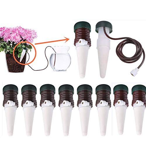 Mioke Auto Riego Sistema,Dispositivo de Riego por Goteo, 10PCS de Cerámica para Plantas Flores Interior Exterior