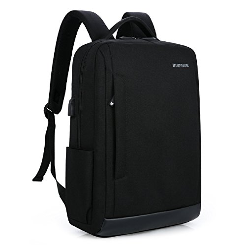 Mocha weir Negocio del Ordenador portátil Mochila Niños y niñas School College Backpack (Negro 02)