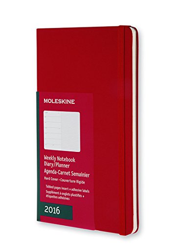 Moleskine 11437 - Agenda semanal 2016, 12 meses, tamaño bolsillo, color rojo escarlata