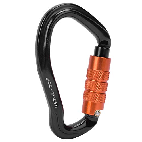 Mosquetones de Escalada con Seguro, Aviation Aluminum Master Lock Mosquetón D Anillo Hebilla De Seguridad Equipo De Seguridad Equipo para La Escalada Al Aire Libre Campingblack