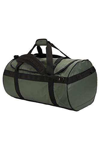 Mountain Warehouse Bolsa de Deporte – Petate con Capacidad para 90 litros - 3 Posiciones - Gran Compartimento con Cremallera y Asas - para Viajes, acampadas y Festivales Verde Oscuro Talla única