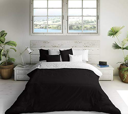 NATURALS Funda nórdica Bicolor Reversible Cama 90 cm Blanco/Negro