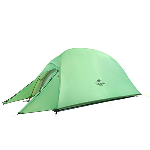 Naturehike Cloud-up Ultraligero 1 Persona Tienda de campaña Impermeable Doble Capa Camping Tienda de campaña (210T Verde Actualizar)