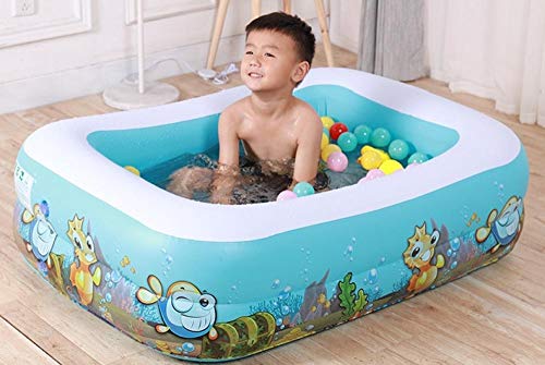 OKOUNOKO Colchoneta De Chorro De Agua para Niños, Piscina De Agua Tubular Rectangular Piscina De Agua, PVC Inflable Durable, Cartoon Fish-2.1m