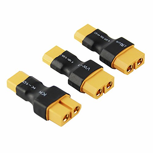 OliYin 3pcs Male XT-30 to Female XT-60 Adapter for Drone FPV Wireless Connector(Pack of 3)