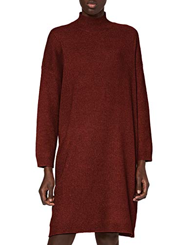 ONLY Carmakoma CARPRIMEUS Tunnel Neck Tunic Dress KNT Vestido, Fired Brick/Detalle: w. Melange, M para Mujer