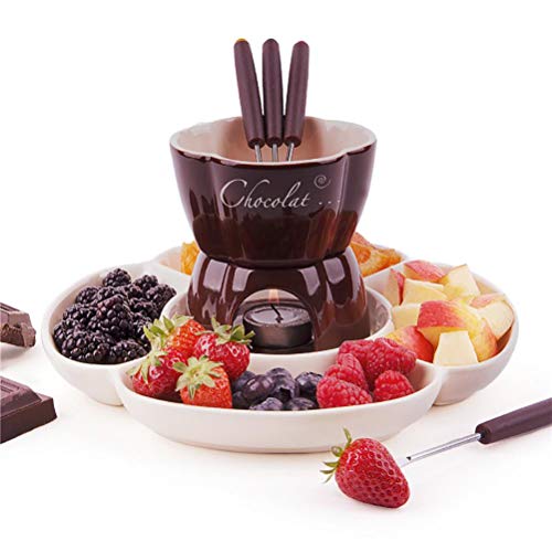 Oyria Juego de Fondue de Chocolate, Fondue de Queso y Chocolate, Juego de Fondue de cerámica para derretir Queso de Chocolate, Juego de Fondue de Chocolate, Fondue de Queso, Accesorio de Cocina