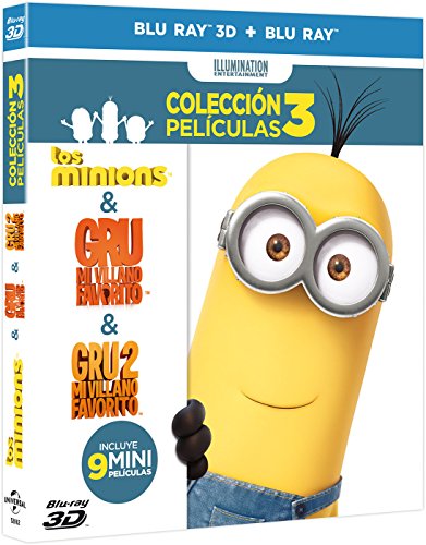 Pack Minions (Gru + Gru 2 + Minions) (BD + BD 3D) (Carátula 3D) [Blu-ray]