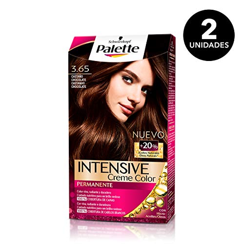 Palette Intense - Tono 3.65 Castaño Medio Chocolate - 2 uds - Coloración Permanente - Schwarzkopf