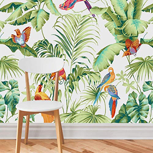 Papel de pared de fotos moderno 3D estéreo plantas tropicales murales de fotos Sala de estar TV sofá dormitorio decoración del hogar Papel de pared,350X256cm