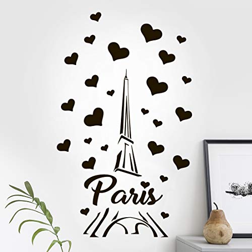 París Torre Eiffel Arte de la Pared Pegatina Decorativa Decoración de la Cocina Decorativa Sala de Sala de Sala de Vinilos Decoración de Amor Mural Viaje Infantil Extraíble Imagen Pasillo