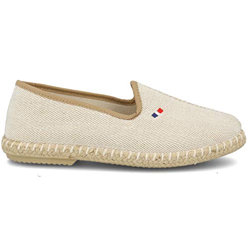 PAYMA - Alpargatas de Esparto en Espiga para Hombre. Zapatillas de Verano. Brasileras para Hombre. Espardeñas Espadrilles con Bandera. Azul Rojo Beige Crudo Kaki Nogal