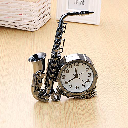 penggao Gran saxofón Reloj Despertador Reloj de Moda para el hogar Dormitorio Infantil Reloj Despertador de Noche