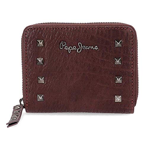 Pepe Jeans Alessia Cartera de cremallera rojo 11,5x9x2 cms Piel