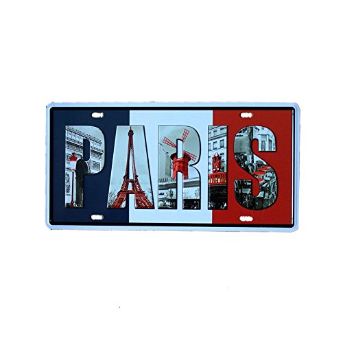 PETSOLA 15x30cm Retro Metal Cartel De Chapa Placa Cartel De La Pared Cafe Bar Decor Paris