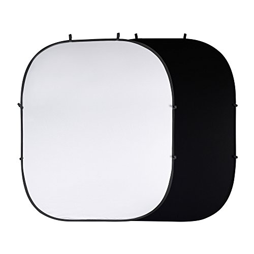 PhotoSEL BD123WB Fondo Plegable Reversible para Estudio Fotográfico y de Vídeo de Pantalla de 2 × 2.4m,Blanco Negro