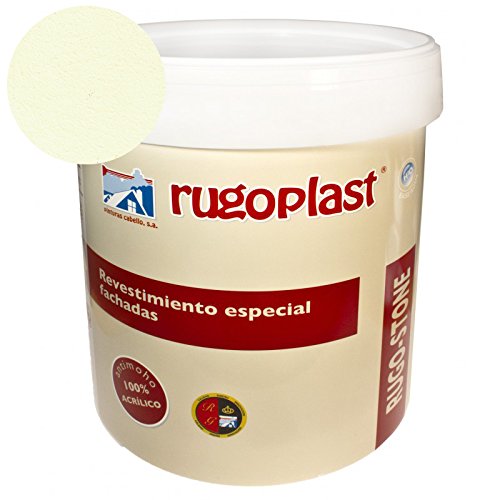 Pintura revestimiento especial fachadas Rugo Stone Colores ideal para dar un toque de color a las paredes exteriores de tu casa (4L, Arena del Desierto) Envío GRATIS 24 h.