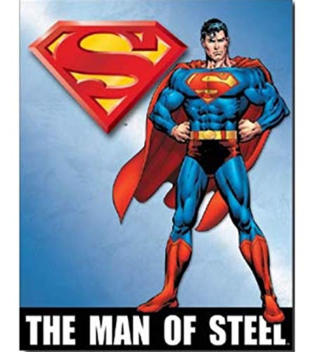 Poster Discount Superman Hombre de Acero Placa de Metal, 12 x 16