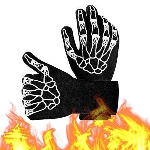 PTN Guantes de Barbacoa,Guantes de Cocina,Oven Gloves Resistencia TéRmica hasta 800°C,para Cocina,Microondas, Parrilla, Chimenea,Guantes Profesionales para Barbacoa con ProteccióN del Antebrazo