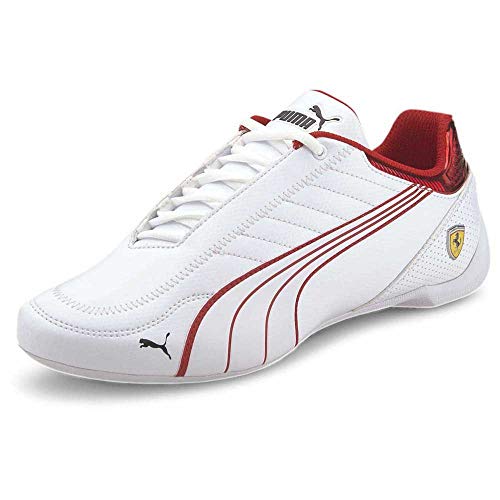 PUMA Ferrari Race Future Kart Cat, Zapatillas Unisex Adulto, Blanco White/Rosso Corsa, 39 EU