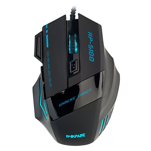 r4mpage RP de 5100 7 Botones óptico 6 LED de Colores gamingmaus hasta 7200 dpi con Rueda de Desplazamiento