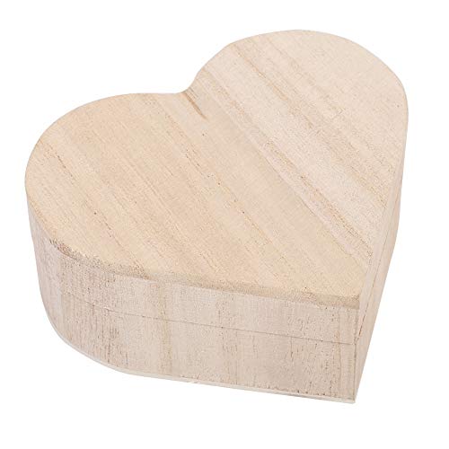 Raguso Joyeros de Madera Caja de corazón de Madera para baratijas Decoración de Bricolaje