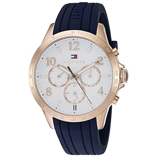 Reloj para mujer Tommy Hilfiger 1781645, mecanismo de cuarzo, diseño con varias esferas, correa de silicona.